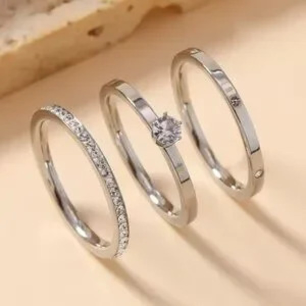18K Gold Plated Stainless Steel Rings set